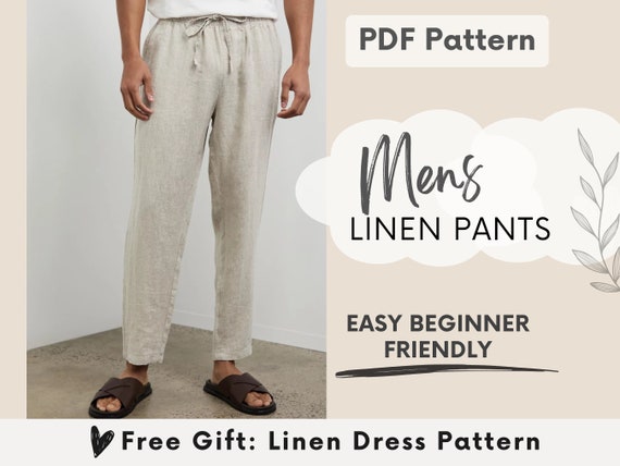 Patron de couture de pantalon en lin homme PDF, patron de pantalon