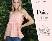 Women's Linen Blouse Sewing Pattern | Spaghetti Strap Top | Easy
