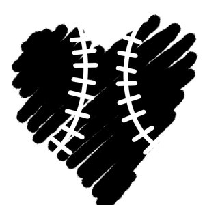 Softball heart SVG/ PNG