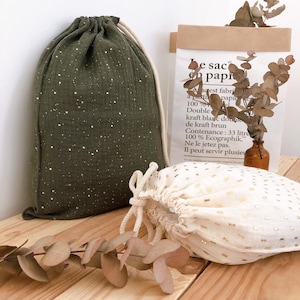 Set of 2 bulk bags| Zero waste| double cotton gauze