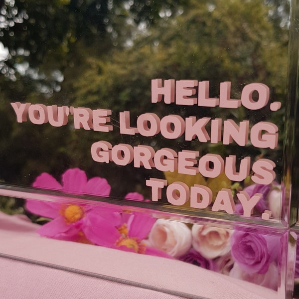 Hello. You're looking gorgeous today. Mirror Self-Affirmation Vinyl Decal International Women’s Day