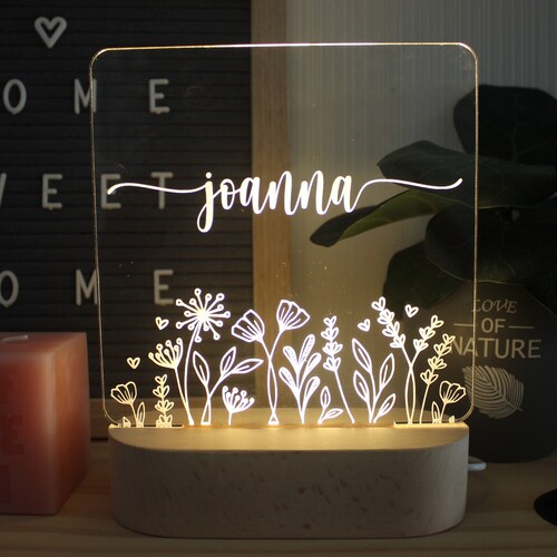 Nursery Decor Personalized Night Light Kids Gift Baby Shower Etsy