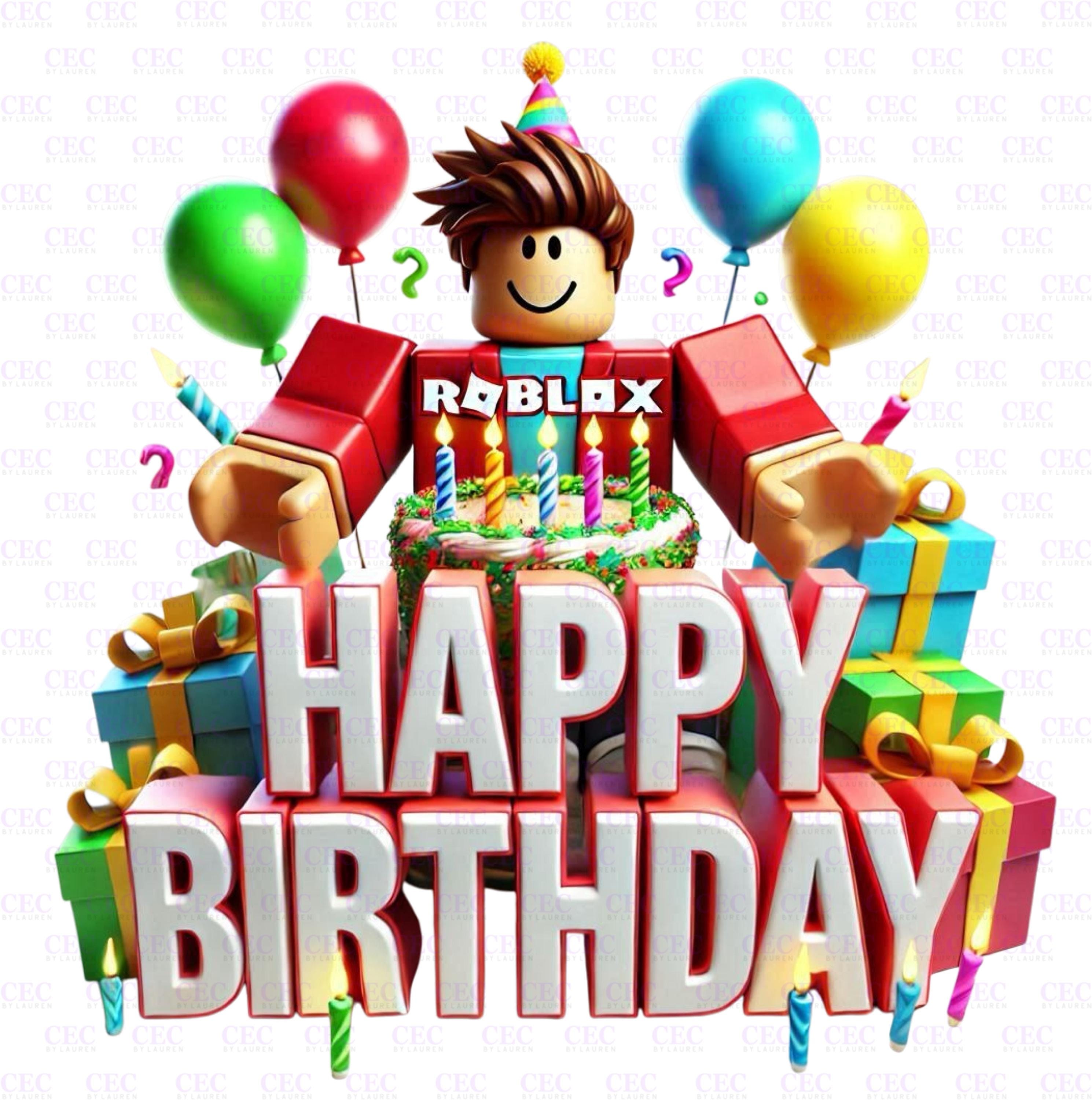 Roblox Birthday PNG: T-Shirt Sublimation Design (Digital Download)