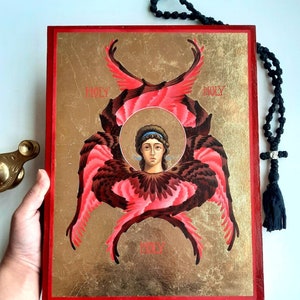 Seraph Hand-Painted Icon - Seraphim Angel Icon - Traditional Orthodox Christian Icons