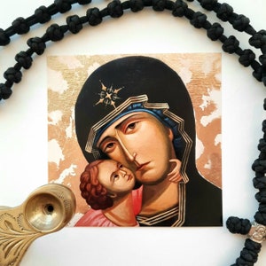 Jungfrau von Wladimir Ikonen-Druck - Wladimir Mutter Gottes Ikonen-Druck - Traditionelle Russisch-Orthodoxe Christliche Ikonen