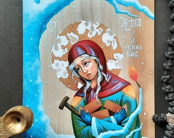 Saint Xenia of St Petersburg Icon Print - Modern Orthodox Christian Icons