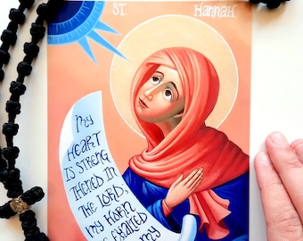 Saint Hannah the Prophetess Icon Print - Mother of the Prophet Samuel