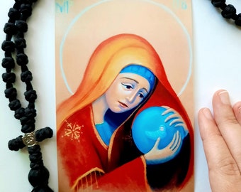 Protectress of the Unborn Icon Print - Theotokos Mother to Us All - Orthodox Christian Icons