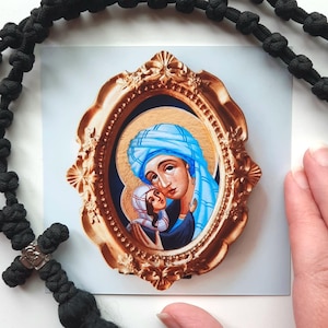 Sant'Anna che tiene in braccio la Theotokos e l'icona della sempre vergine Maria