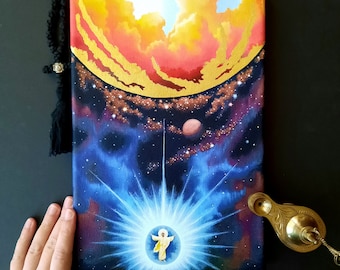 Partly Hand-Painted/Gilded "Genesis: The Division of Light from Darkness" Canvas Art Print