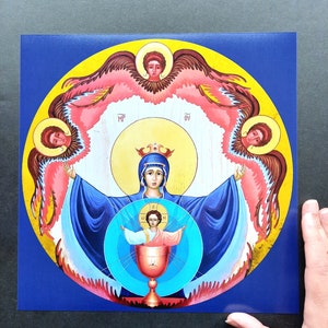 Impression d'icônes Le calice inépuisable de la Theotokos - Icônes chrétiennes orthodoxes traditionnelles