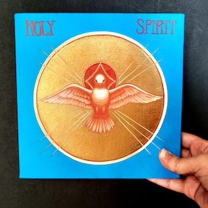 Partly Hand-Painted Icon Canvas Print of The Holy Spirit