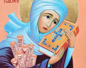 Saint Macrina the Teacher and Younger Icon Print - Modern Ukrainian Orthodox Iconography