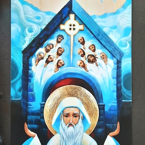 Impression d&#39;icônes Saint Oran d&#39;Iona - Icônes chrétiennes orthodoxes de style moderne