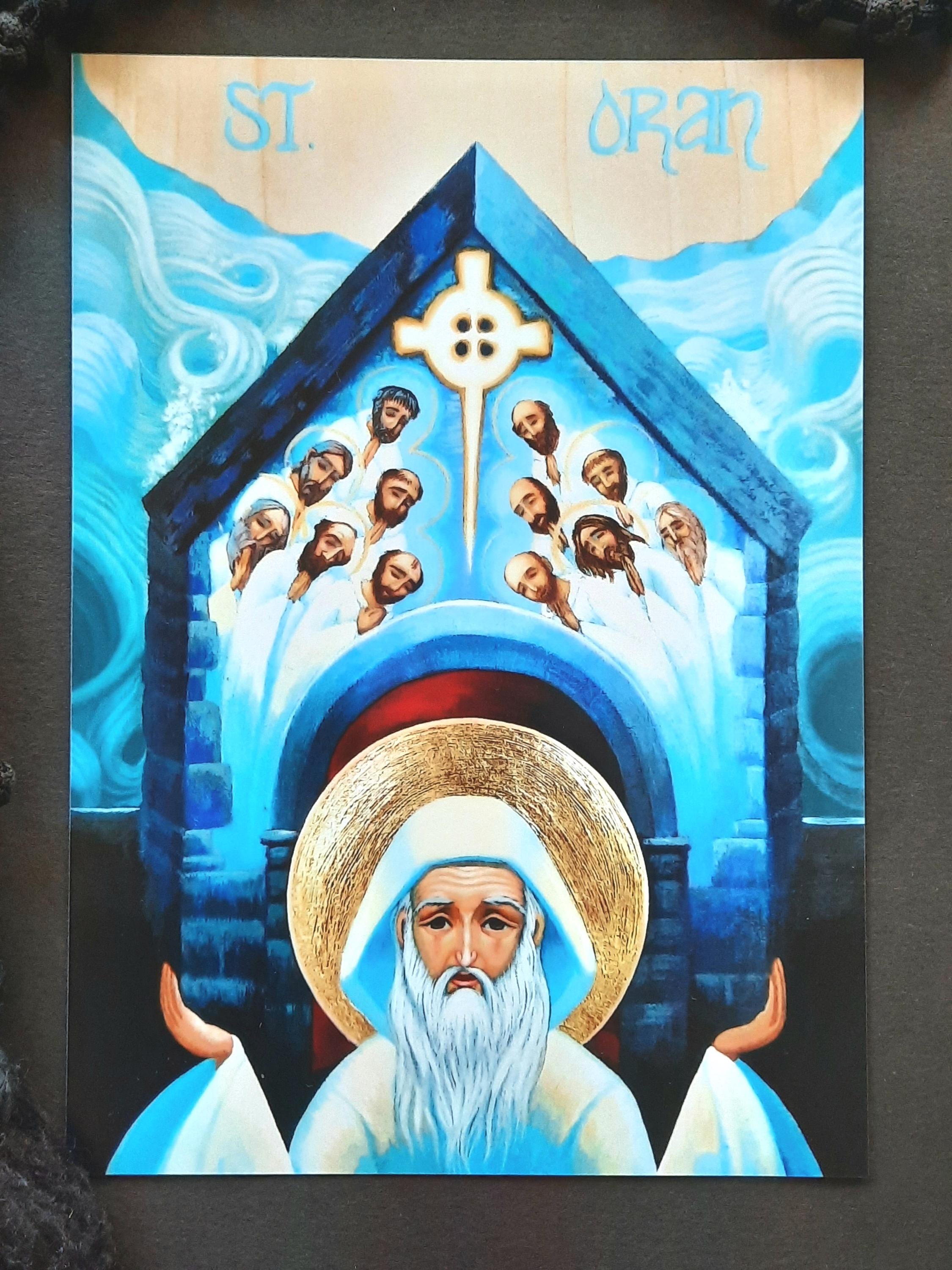 Saint Oran of Iona Icon Print - Modern Styled Orthodox Christian