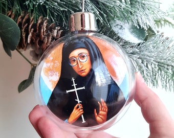 Saint Maria of Paris Christmas Tree Globe Ornament - Orthodox Icon of St Maria Skobtsova