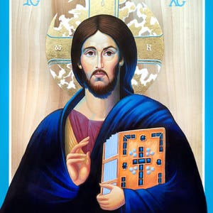 Christ Pantocrator of Mount Sinai Modern Styled Orthodox Icon Print