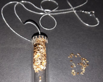Gouden sieraden, sieraden bevindingen, goudklompjes hanger, ketting met Alaska goud 22 K nuggets sieraden ketting hanger ketting, huwelijksgeschenk