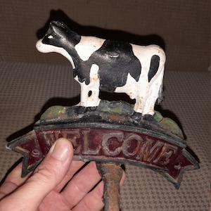 door bell, antique door bell with a cow, welcome door bell
