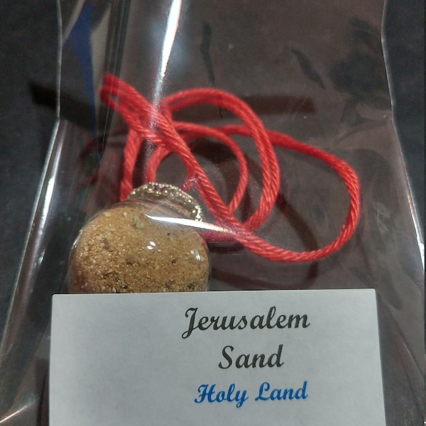 Jerusalem Gift, Jerusalem Pendant, Holy Land Sand Necklace , Israel Bible Earth Soil Jerusalem & Galilee, Jewish Jewelry, Christian Gift