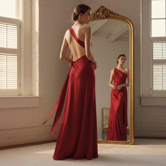 open shoulder satin dress Soft Satin Off the Shoulder Long Sleeve Slit Gown by Cinderella Divine   Ariststyles
