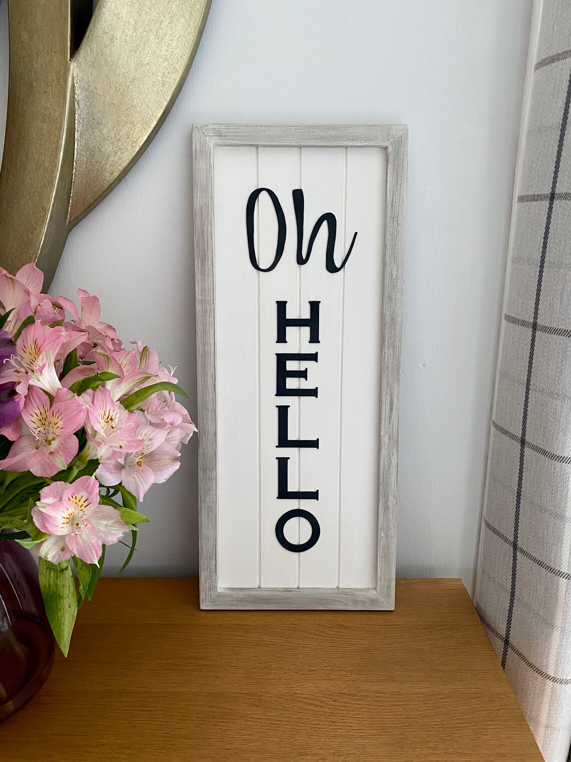 Oh Hello Sign Home Decor Porch Sign Entrance Etsy