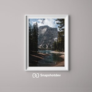 Lago di Braies Print – Dolomites Italy Scenic Lake Photography