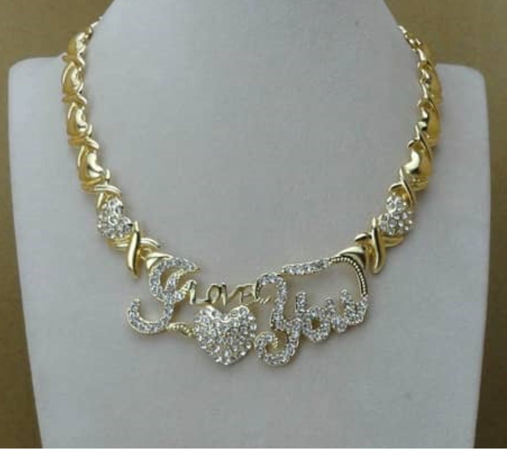 XO X Heart 14k Gold Necklace - Etsy 