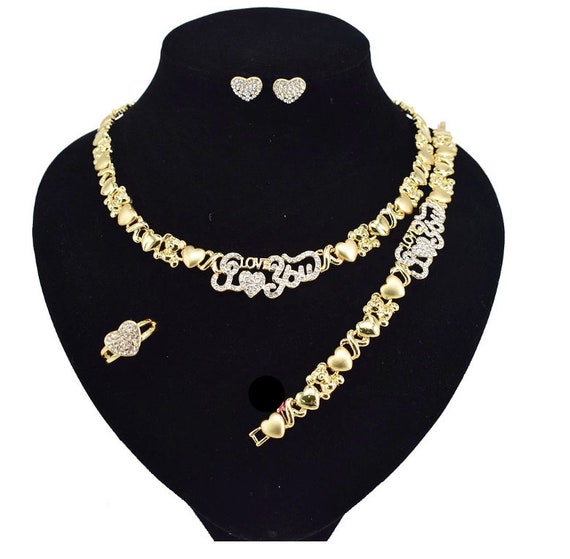 teddy bear necklace and bracelet set