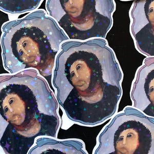Sticker holographique scintillant Ecce Homo