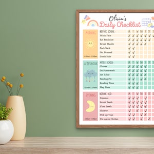 Kids Daily School Checklist, Responsibility Chart, To Do List, Editable Chore Chart, Printable PDF, Daily Routine, Homeschool Planner image 7