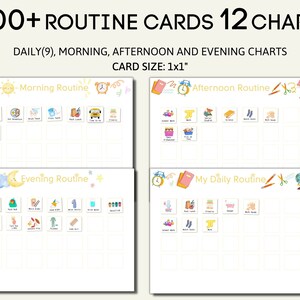 200 Daily Routine Cards, Kids Daily Rhythm Cards, Toddler Routine Cards ...