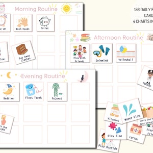Daily Routine Cards and Charts, Toddler Routine Checklist, Kids Visual Schedule, Daily Rhythm Cards, Custom Routine, Printable, Editable