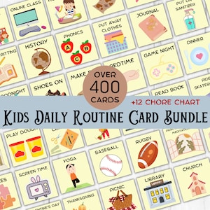 Cartes du programme quotidien, Calendrier visuel, Tableaux imprimables du programme quotidien, Cartes de rythme quotidien pour enfants, Cartes de programme pour tout-petits, Programme de l'heure du coucher