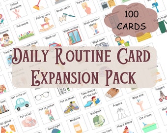 Printable Daily Routine Cards, Kids Daily Responsibilities EXPANSION PACK, Visual Schedule, Kids Chore Cards, Daily Rhythm for Toddlers