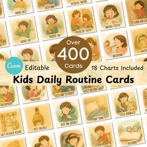 Cartes de routine quotidienne, Calendrier visuel, Tableau des routines pour tout-petit, Cartes de rythme quotidien pour enfants, Tableau des tâches ménagères pour enfants, Liste de contrôle préscolaire, Montessori