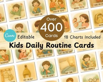 Daily Routine Cards, Visual Schedule, Toddler Routine Chart, Kids Daily Rhythm Cards, Kids Chore Chart, Preschool Checklist, Montessori