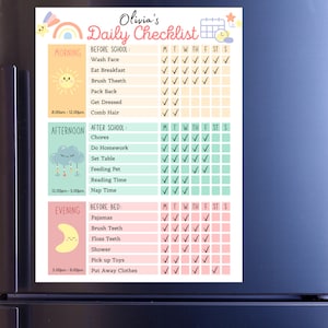 Kids Daily School Checklist, Responsibility Chart, To Do List, Editable Chore Chart, Printable PDF, Daily Routine, Homeschool Planner image 8