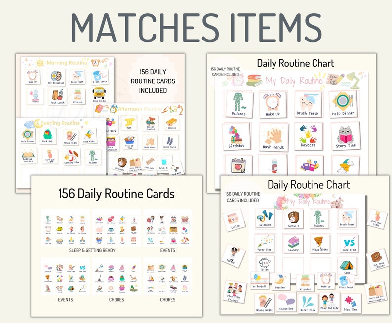 Daily Routine Chart, Toddler Routine Checklist, Kids Visual Schedule ...
