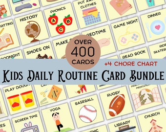 Daily Routine Cards, Visual Schedule, Toddler Routine Chart, Kids Daily Rhythm Cards, Toddler Routine Cards, Morning and Bedtime Routine
