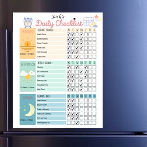 Kids Daily Checklist, Kids Planner, Kids Checklist, Kids Daily Routine, Kids To Do List, Kids School Checklist,  Chore Chart, For Boys