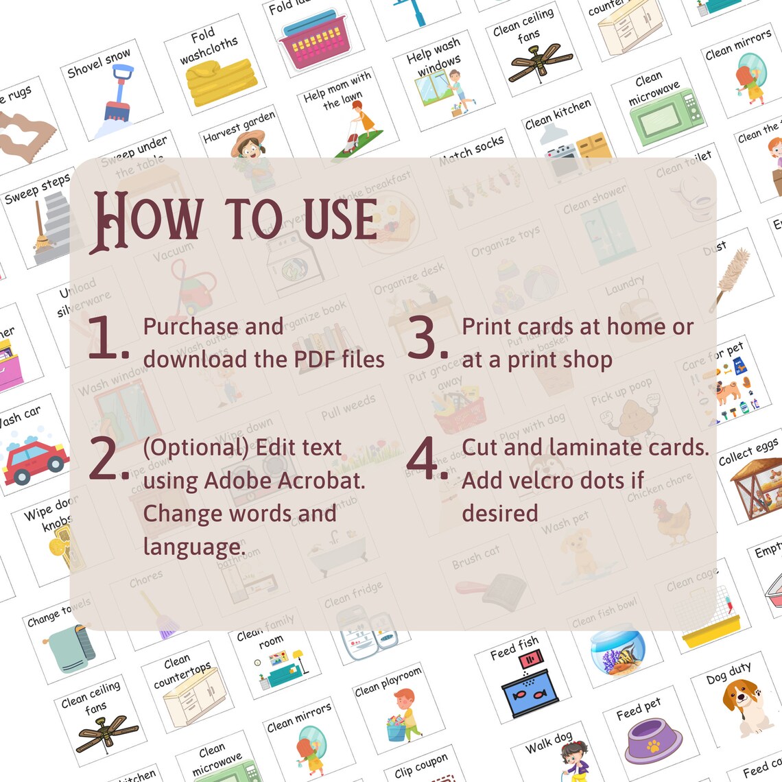 Printable Daily Chore Cards, Toddler Chores, Preschool Routine, Kids ...