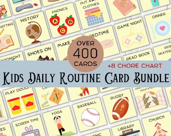 Kids Daily Routine Cards, Visual Schedule, Morning Routine, Bedtime Routine, Chore Charts, Toddler Routine Cards, Routine Chart for Kids