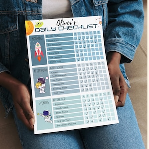 Checkliste für die tägliche Schule für Kinder, Verantwortungstabelle, Aufgabenliste, bearbeitbare Aufgabentabelle, druckbare PDF-Datei, tägliche Routine, Schulplaner