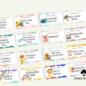Printable Kids Reward Coupons, Editable Reward Coupons, Pre-filled ...