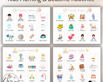 Kids Daily Routine Cards, Morning and Bedtime Routine, Toddler Routine, Custom Routine, Kids Visual Schedule, Chore Chart, Routine Checklist