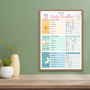 Kids Daily Checklist, Kids Planner, Kids Checklist, Kids Daily Routine, Kids To Do List, Kids School Checklist,  Chore Chart, For Boys
