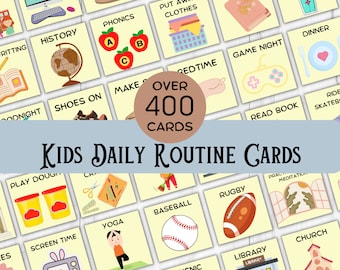 400+ Daily Routine Cards, Kids Daily Rhythm Cards, Toddler Routine Cards, Custom Routine, Printable, Daily and Weekly Routine Cards