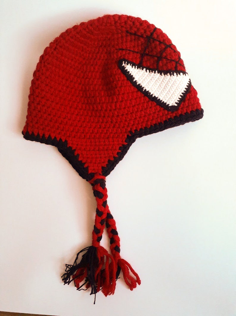 Spiderman crochet hat Kids Super Hero crochet beanie Etsy