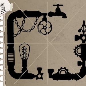 Steampunk Corners clipart svg, cutt files svg, dxf, eps, png, Files for Cricut, Silhouette, Cameo, Digital Files Instant Download